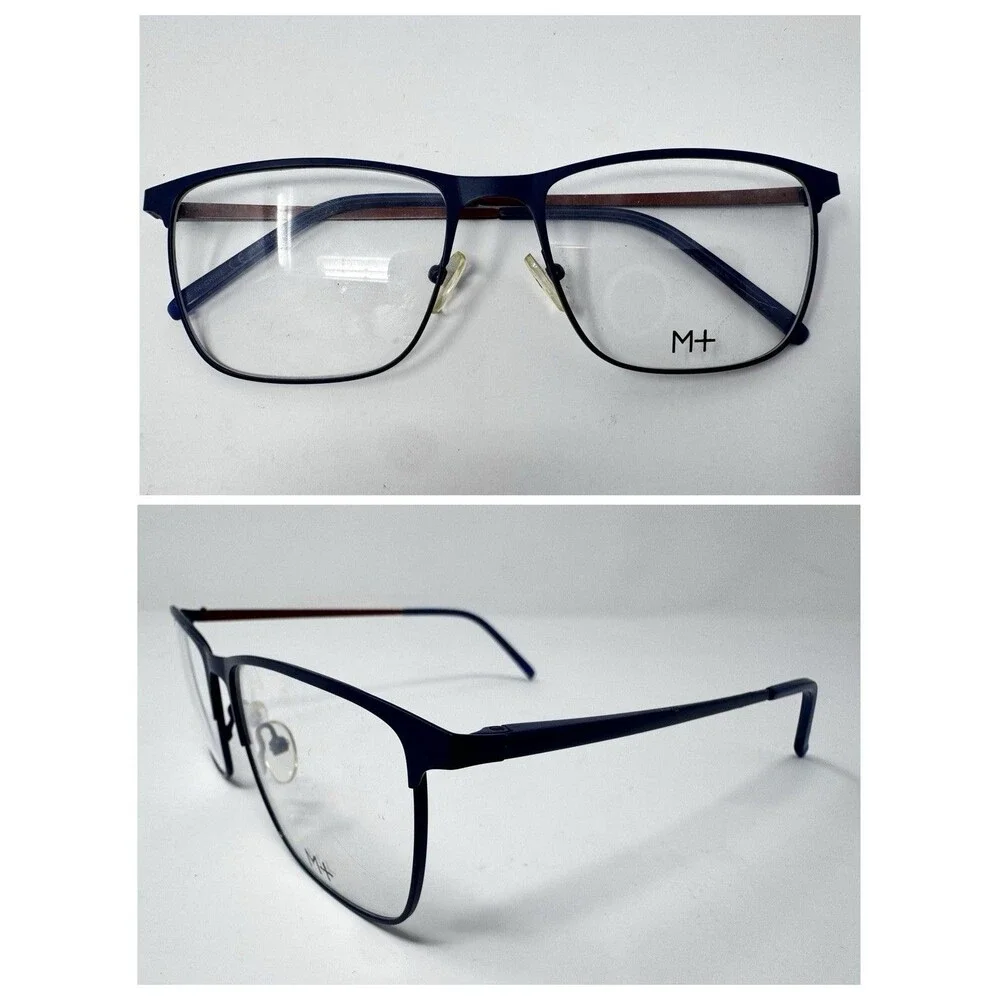 M+ 1037 Navy Orange Eyeglass Frames New Old Stock 55-17-143